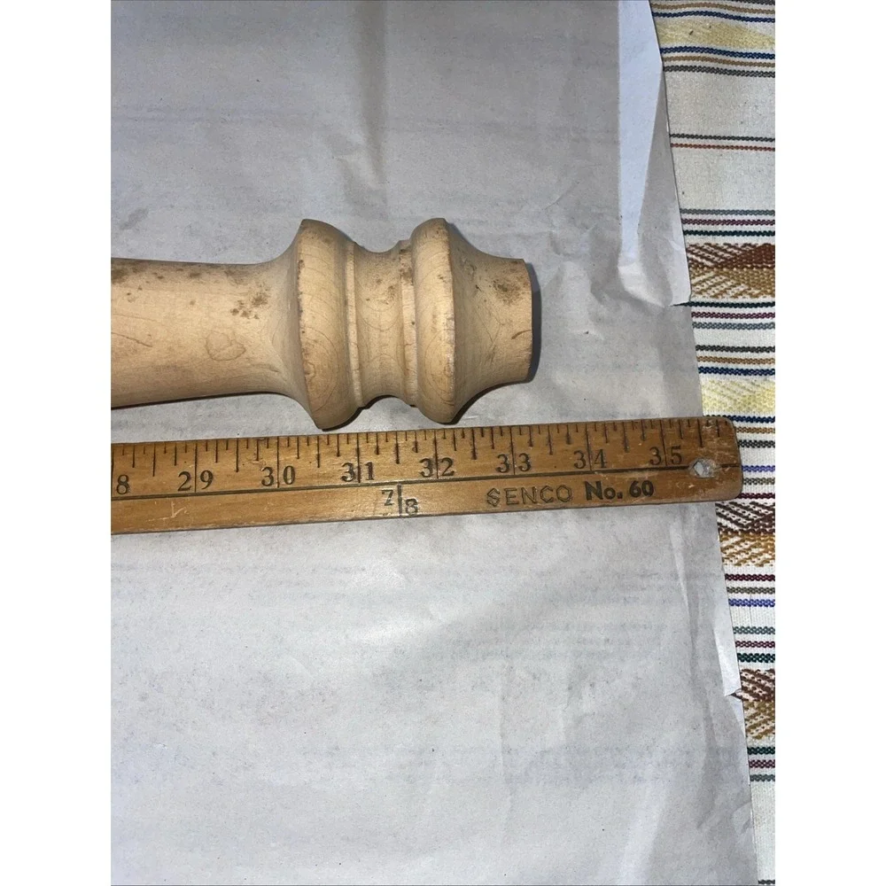 Wooden Baluster Pole Hardwood Raw Turned 33.5
